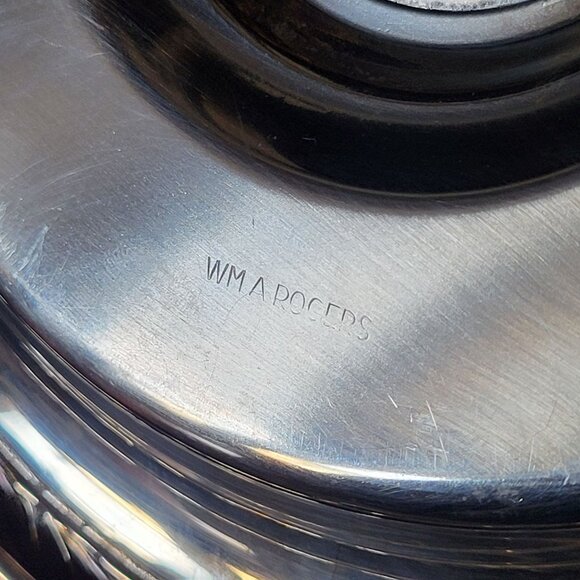 Vtg Vintage Wm A Rogers Silveplate Bowl w/ Attached Underplate, Chip and Dip - Picture 7 of 7